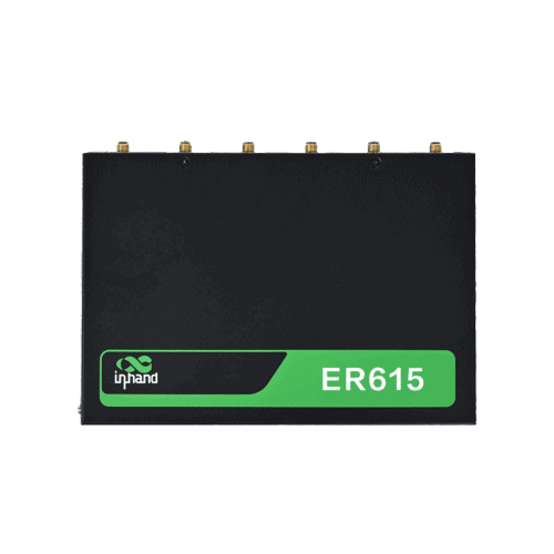 ER615 工业路由器，带端口、天线和 LED 指示灯，适用于企业物联网连接。